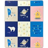 Dophia Roro Hello Baby Cute Robots Oyun Halısı - 180 x 200 cm - Gri - Mavi