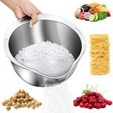 DOPMEP Pirinç Yıkama Süzgeç Kasesi - Quinoa için 4'ü 1 Arada Yıkama Kasesi, Yan Süzgeçli Paslanmaz Çelik Durulayıcı, Meyve, Sebze ve Fasulye Temizliği için Küçük Kevgir - Çok Yönlü Mutfak Aleti