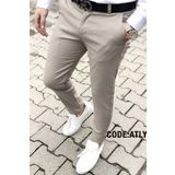 DOPPİO'N DENİM Erkek Bej Slim Fit Esnek Likralı Keten Pantolon