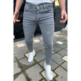 DOPPİO'N DENİM Erkek Füme Slim Fit Dar Paça Kot Pantolon