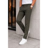 DOPPİO'N DENİM Erkek Haki Yeşi Slim Fit Esnek Likralı Kumaş Pantolon