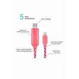 Doppler I-Cable Micro Usb Işıklı, Pembe, Şarj Kablosu