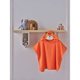 Doqu Home Aslan Figürlü Havlu Panço - Piny Bebek Havlu Panço - Lion - Pamuk - Turuncu - 0 - 3 Yaş