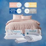 Doqu Home Avantajlı Uyku Paketi ve Okula Dönüş Seti - Tek Kişilik - Beyaz