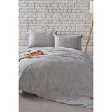 Doqu Home İpliği Boyalı Serisi Mabel Tek Kişilik Antrasit 160x220 cm Nevresim Takımı
