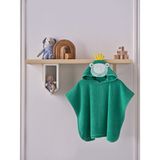 Doqu Home Kral Kurbağa Figürlü Havlu Panço - Piny Bebek Havlu Panço - King Frog - Pamuk - Yeşil - 0 - 3 Yaş