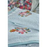 Doqu Home Leris Bouquet Armürlü Banyo Havlusu - 90 x 150 cm - Açık Mavi
