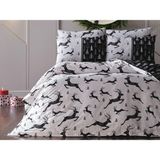 Doqu Home Ranforce New Year Nevresim Takımı Çift Kişilik - Siyah - 222 x 240 cm - Beyaz - Antrasit