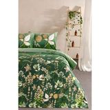 Doqu Home Saten Nevresim Takımı Rose Glow Çift Kişilik - Yeşil - 200 x 220 cm