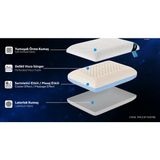 Doqu Home Visco Cool Touch Yastık - 62 x 40 cm - Kırmızı - Beyaz