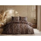 Doqu Luxury Saten Nevresim Takımı Pantera Çift Kişilik - Leopar - Siyah - Kahve - 200 x 220 cm