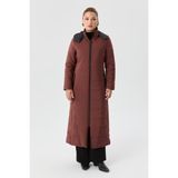 Doque Kadın Şişme Kaban Tarçın Araboy Kalın Kışlık Kapşonlu - BOY:130 cm 67050 - 44