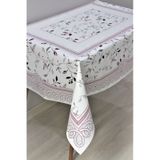 Dora Astarlı Silinebilir Pvc 120x160 Hazır Muşamba Masa Örtüsü - Yapraklı-220-3 001 mor