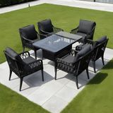 Dora Garden Home Defne 6 Kişilik Rattan Bahçe Balkon Mutfak Masa Takımı Antrasit