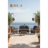 Dora Garden Home Inci 2+1+1 Rattan Bahçe Takımı Masalı Antrasit (Siyahçizgili)