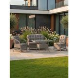 Dora Garden Home Nova 2+1+1 Rattan Bahçe Takımı Masalı Açık Gri (Siyah Çizgili) - 4