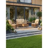 Dora Garden Home Nova 2+1+1 Rattan Bahçe Takımı Masalı Kahverengi (Siyah Çizgili) - 4