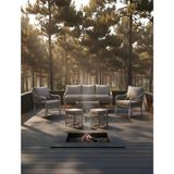 Dora Garden Home Zen 3+1+1 Açık Gri Rattan Bahçe Takımı Masalı(Siyah Çizgili) - 4