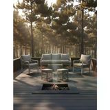 Dora Garden Home Zen 3+1+1 Açık Gri Rattan Bahçe Takımı Masalı(Siyah Çizgili)