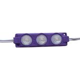 Dora Led 12 Volt Mor 3 Watt 3’lü Lensli 3030 Reklamcı Modül (10 Adet)