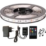 Dora Led Rgb Şerit LED Sese ve Müziğe Duyarlı 5050 Smd 3çip Set 5 Metre-Dış Mekan (Slikonlu)