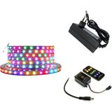 Dora Led WS2812B ARGB Pixel Şerit LED 5VOLT 5m Ses ve Müzik Duyarli Kumanda+Adaptör