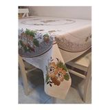 Dora Pano Elyaf Tabanlı Pvc Muşamba - Desenli Silinebilir 140 X 140 Hazır Masa Örtüsü