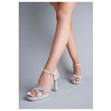 Dora shoes GÜMÜŞ SİMLİ PLATFORM KADIN AYAKKABI DR130