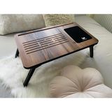 Dora Shopping Foldaway Telefon ve Tablet Bölmeli Katlanır Ayaklı Laptop Sehpası Notebook Bilgisayar Çalışma Masa L - Standart