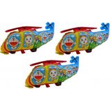 Doraemon Helikopter Kırmızı 3 Adet Büyük Boy 40Cmx68cm Folyo Balon Helyum No14