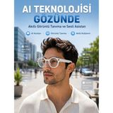 Dorasan Beyaz 3 Lensli Akıllı Kamera Gözlüğü Yapay Zeka Sesli Asistan Görüntü Tanıma Bluetooth Görüşme ve Müzik Özellikli