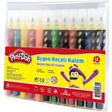 Dorasan Play-Doh 12 Renk Üçgen Fırça Uçlu Kalem Pp Kutu - Karışık Çok Renkli - Belirtilmemiş - Keçe Uçlu Kalem
