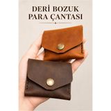 Doraz Handmade Bozuk Para Çantası Crazy Horse Gerçek Deri – El Yapımı Çıtçıtlı Mini Cüzdan 1 adet