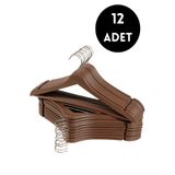 Dorcia Home 12 Adet Ahşap Görünümlü Plastik A Kalite Askı