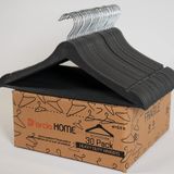 Dorcia Home Ahşap Görünümlü Plastik A Kalite 30 Adet Siyah Askı