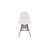 Dorcia Home Beyaz Eames Plastik Kafesli Sandalye - Cafe Balkon Mutfak Sandalyesi