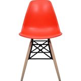Dorcia Home Eames Plastik Kafesli Sandalye - 2 Adet - Cafe Balkon Mutfak Sandalyesi - Kırmızı