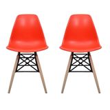 Dorcia Home Eames Plastik Kafesli Sandalye - Cafe Balkon Mutfak Sandalyesi (2, Kırmızı)