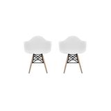 Dorcia Home Kolçaklı Eames Plastik Kafesli Sandalye - 2 Adet - Cafe Balkon Mutfak Sandalyesi