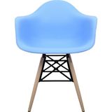 Dorcia Home Kolçaklı Mavi Eames Plastik Kafesli Sandalye - Cafe Balkon Mutfak Sandalyesi