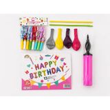 DORDOİ 28 Parça HAPPY BİRTHDAY Parti Seti – Renkli Folyo Harf Balon, Balon Şişirme Pompası, Kaynana Dili ve Balonlu Doğum Günü Süsleme Seti