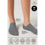 Dore 4 Çift Premium Pamuklu Penye Konforlu Dikişsiz Görünmez Spor Ayakkabı Sneaker Çorap Gri 40-44 - 40 - 44
