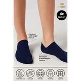 Dore 4 Çift Premium Pamuklu Penye Konforlu Dikişsiz Görünmez Spor Ayakkabı Sneaker Çorap Lacivert 40-44 - 40 - 44