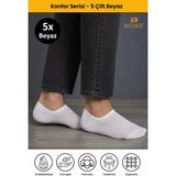 Dore 5 Çift Yazlık Lüks Modal Ultra Comfort Spor Ayakkabı Dikişsiz Görünmez Kısa Çorap Beyaz 40-44 - 40 - 44