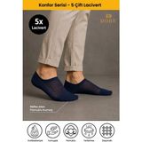 Dore 5 Çift Yazlık Lüks Modal Ultra Comfort Spor Ayakkabı Dikişsiz Görünmez Kısa Çorap Lacivert 40-44 - 40 - 44