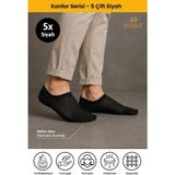 Dore 5 Çift Yazlık Lüks Modal Ultra Comfort Spor Ayakkabı Dikişsiz Görünmez Kısa Çorap Siyah 40-44 - 40 - 44