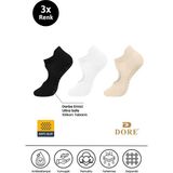 Dore Kadın 3 Çift Kaymaz Pilates ve Yoga Kaydırmaz Tabanlı Plates Bale Çorabı Siyah Beyaz Ten Çok Renkli 36 - 42 - Cok Renklı