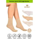 Dore Kadın 3 Çift Premium Yumuşak Konfor Modeli Lastiksiz & Dikişsiz Bambu Soket Çorap 3'lü Set Beyaz - Ekru - Bej 36-39 - 36 - 39 - Beyaz - Ekru - Bej - Sarı - Hardal