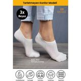 Dore Kadın 3 Çift Yazlık Lüks Modal Ultra Comfort Spor Ayakkabı Dikişsiz Görünmez Kısa Çorap Beyaz 36-39 - 36 - 39