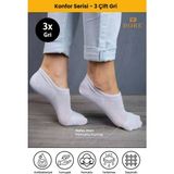 Dore Kadın 3 Çift Yazlık Lüks Modal Ultra Comfort Spor Ayakkabı Dikişsiz Görünmez Kısa Çorap Gri 36-39 - 36 - 39